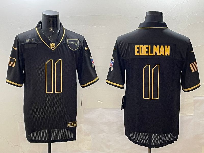Men New England Patriots #11 Edelman Black Gold 2025 Nike Limited NFL Jersey style 1->new england patriots->NFL Jersey